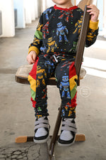 Lade das Bild in den Galerie-Viewer, Supersoft Premium French Terry &quot;Super Robo&quot; groß 0,65 m Rest
