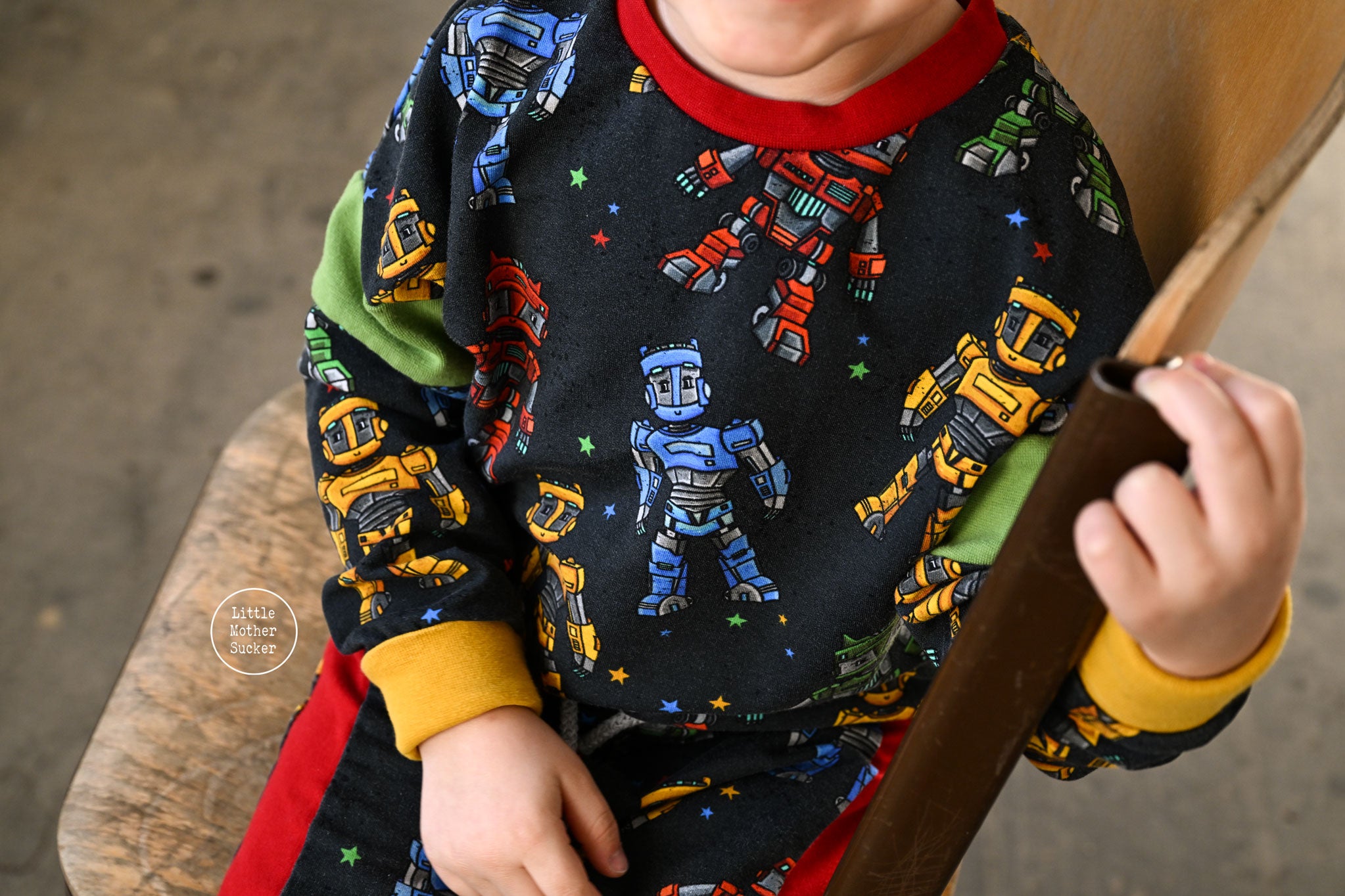 Supersoft Premium French Terry "Super Robo" groß 0,65 m Rest