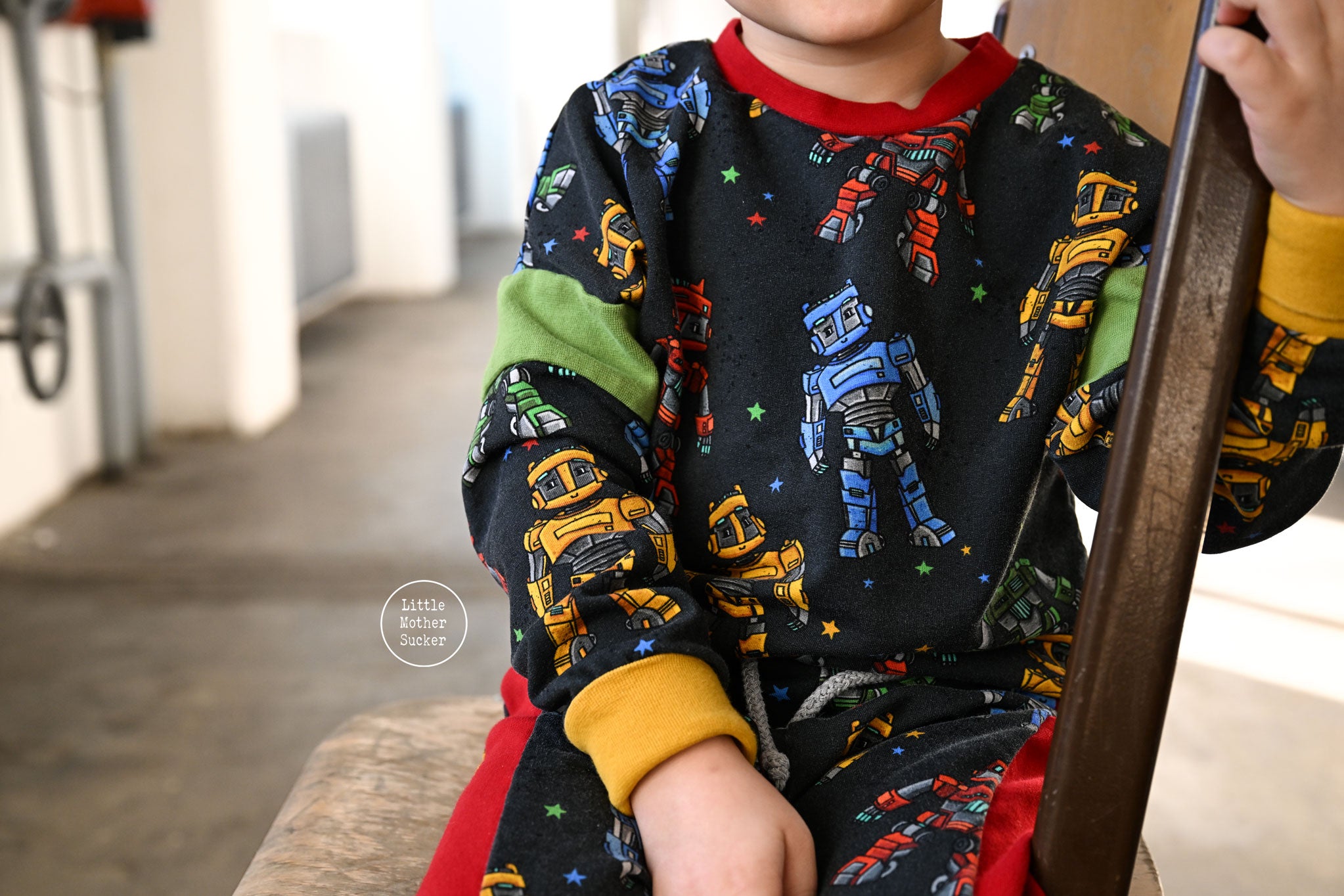 Supersoft Premium French Terry "Super Robo" groß 0,65 m Rest