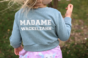 Bügelbild "Madame Wackelzahn" weiß