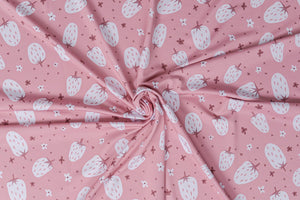 Lycra "Strawberry Patch" pink strawberry 0,5 m