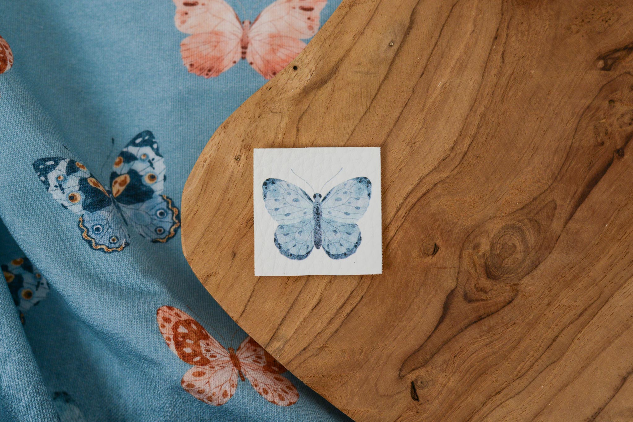 Kunstleder Patch "Josephina Schmetterling 2" 3,5 x 3,5 cm