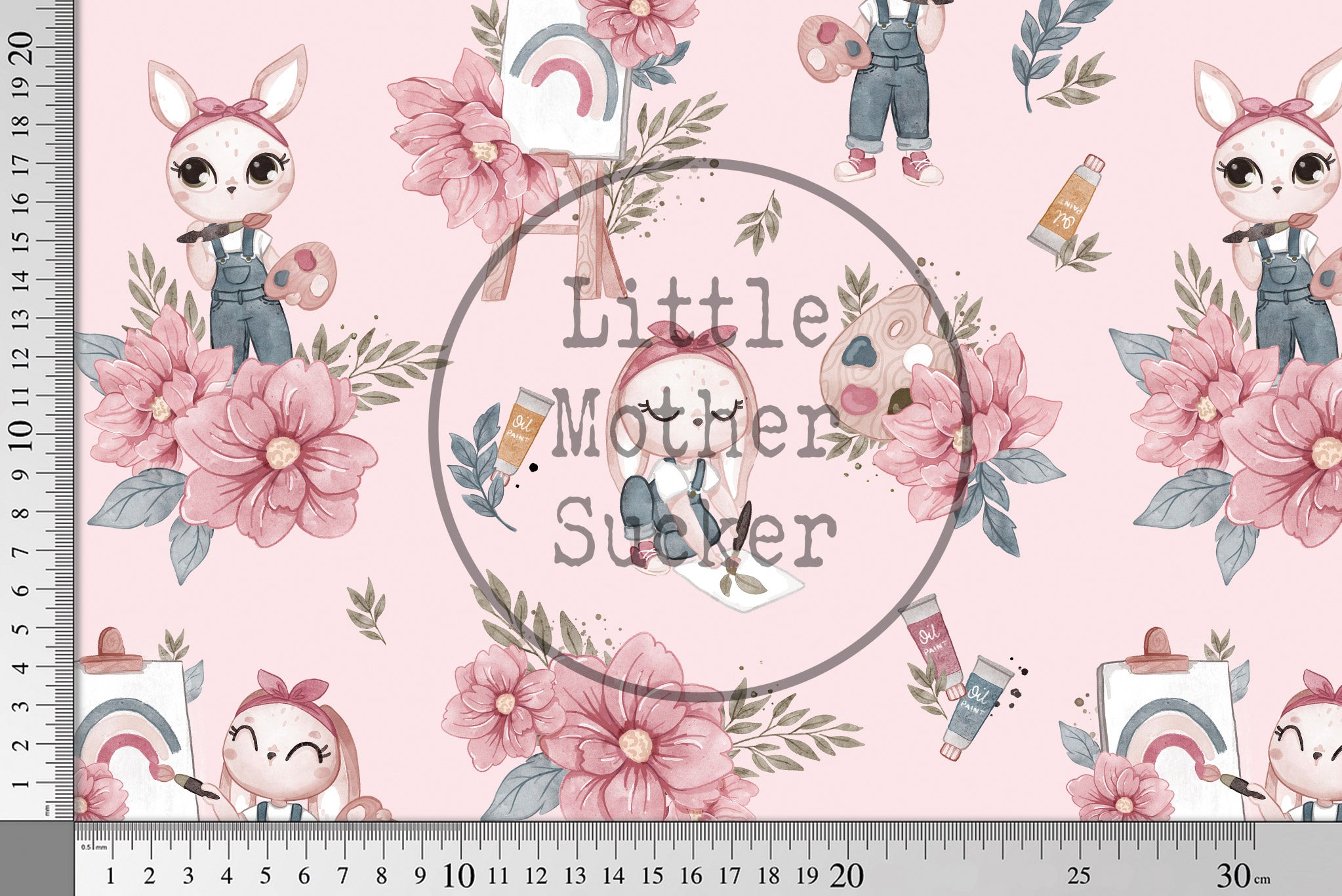 Supersoft Premium BIO Jersey "Artist Bunny" pink 0,5 m