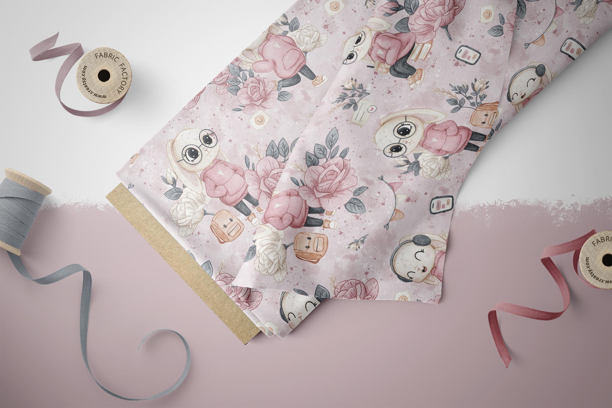 BIO Musselin "Campus Bloom" Rose Splash 0,5 m