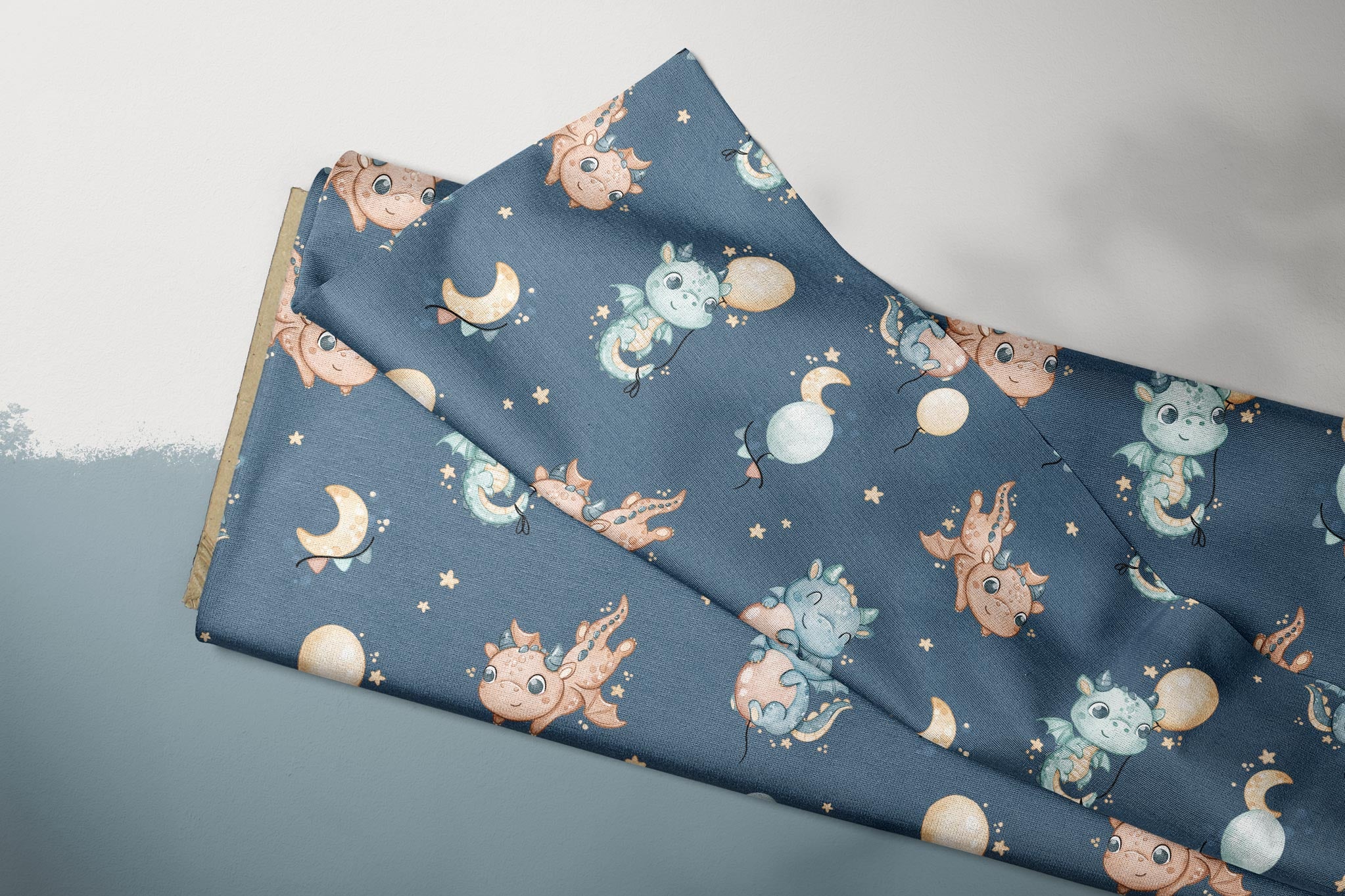 Supersoft Premium Jersey "Monddrachenbaby" navy groß 0,5 m