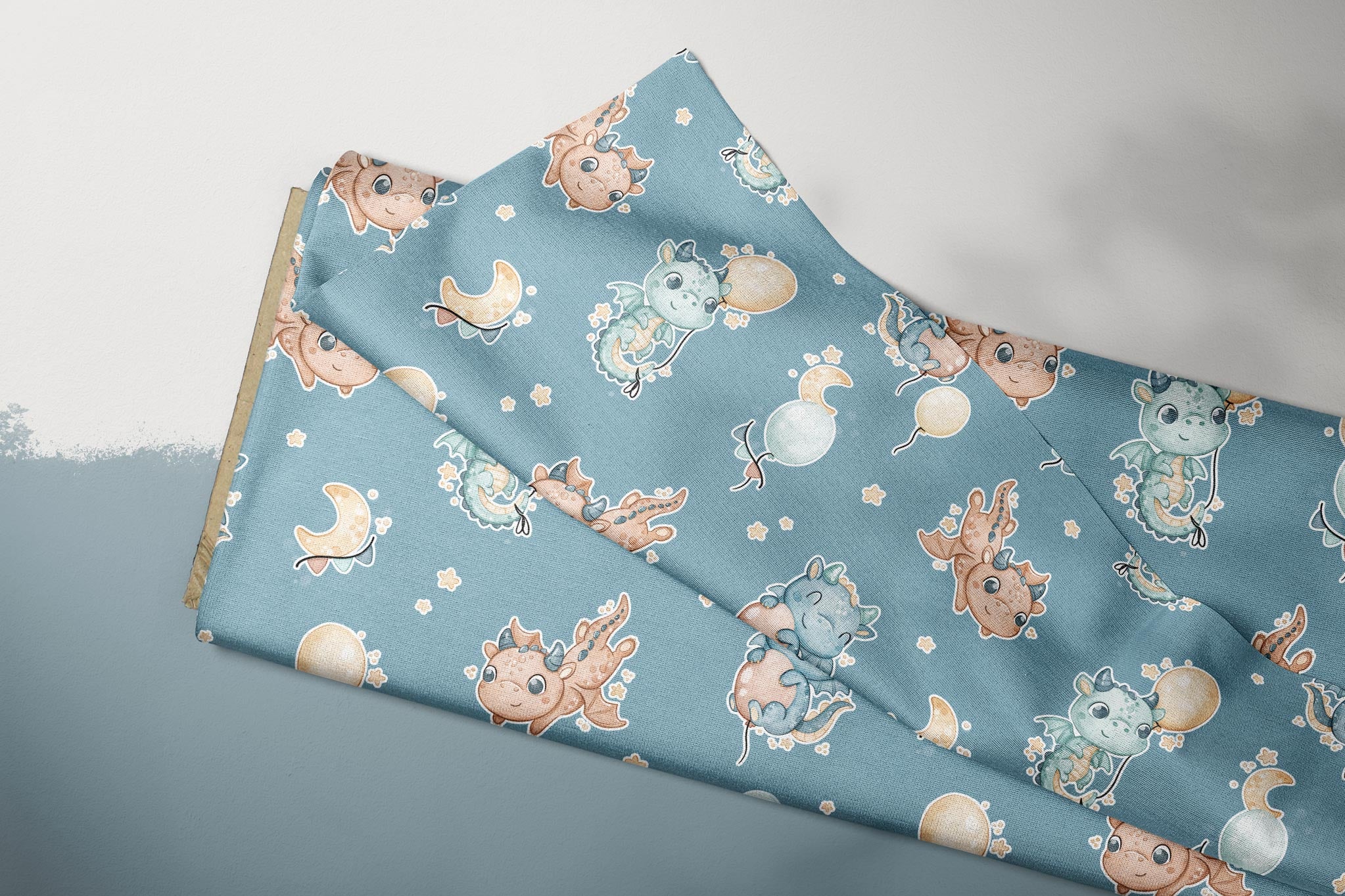 Supersoft Premium Jersey "Monddrachenbaby" sky Sticker groß 0,5 m