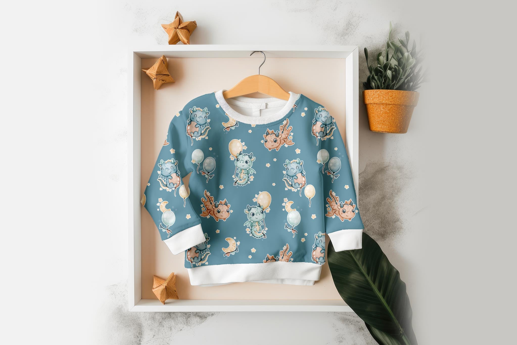 Supersoft Premium Jersey "Monddrachenbaby" sky Sticker groß 0,5 m