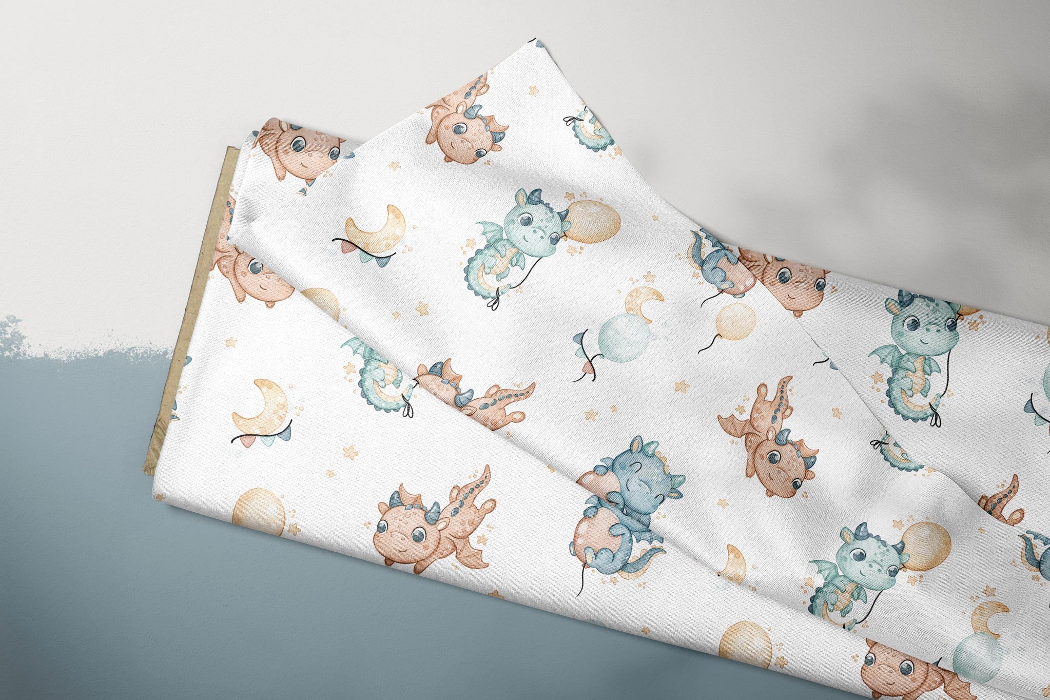 Supersoft Premium Jersey "Monddrachenbaby" white groß 0,5 m