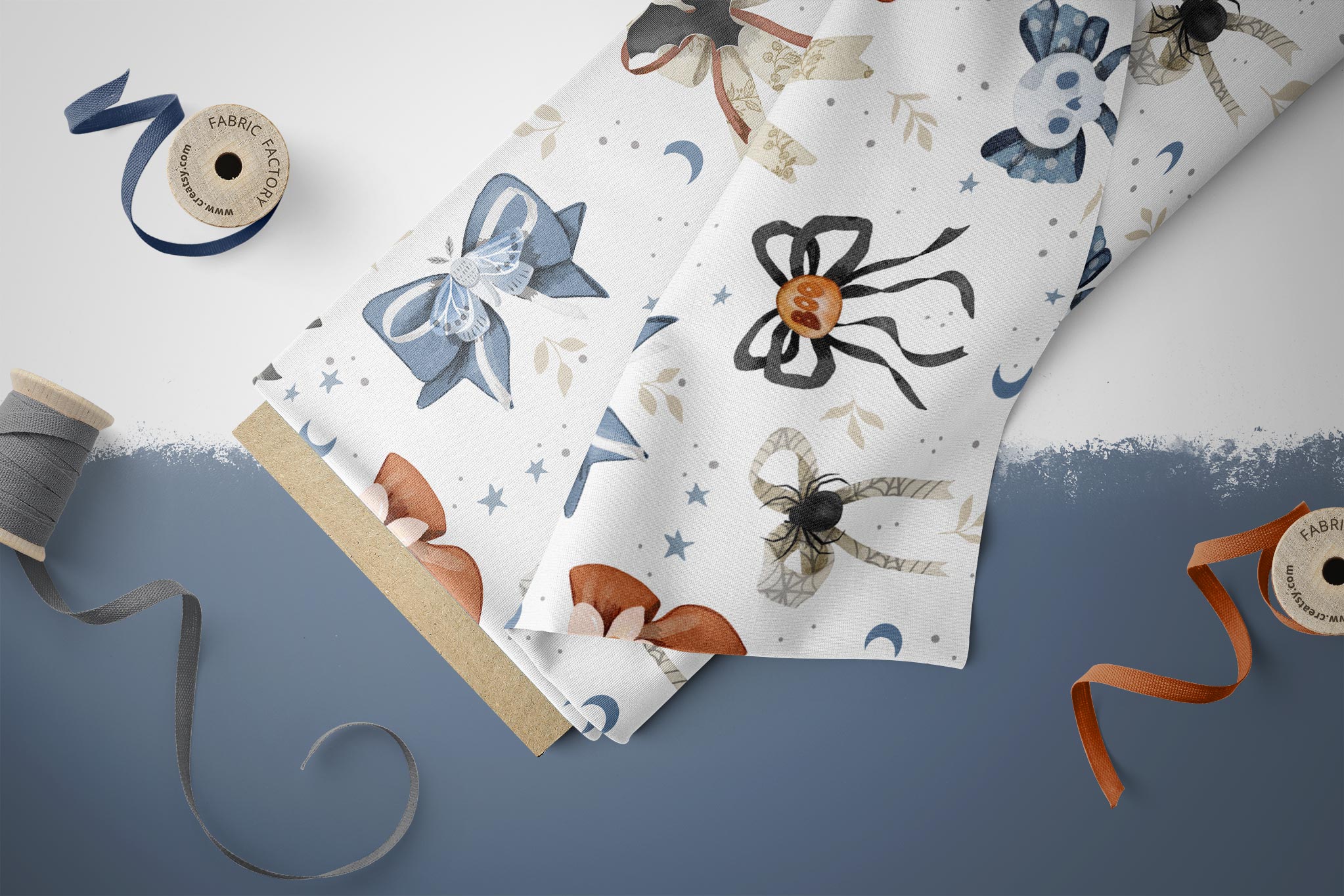 Supersoft Premium BIO French Terry "BoOoTiful Bows" White groß 0,5 m BREIT