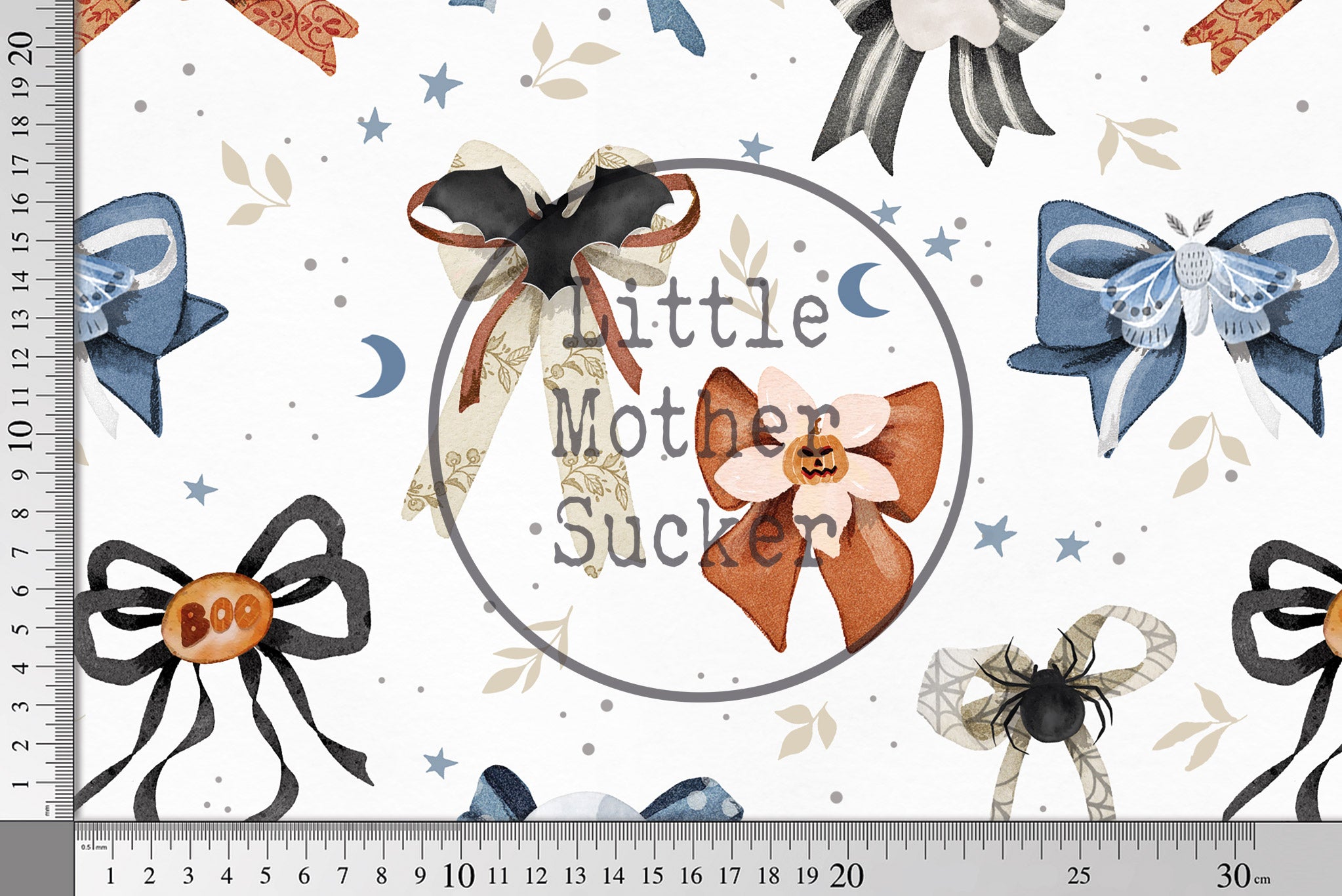 Supersoft Premium BIO French Terry "BoOoTiful Bows" White groß 0,5 m BREIT