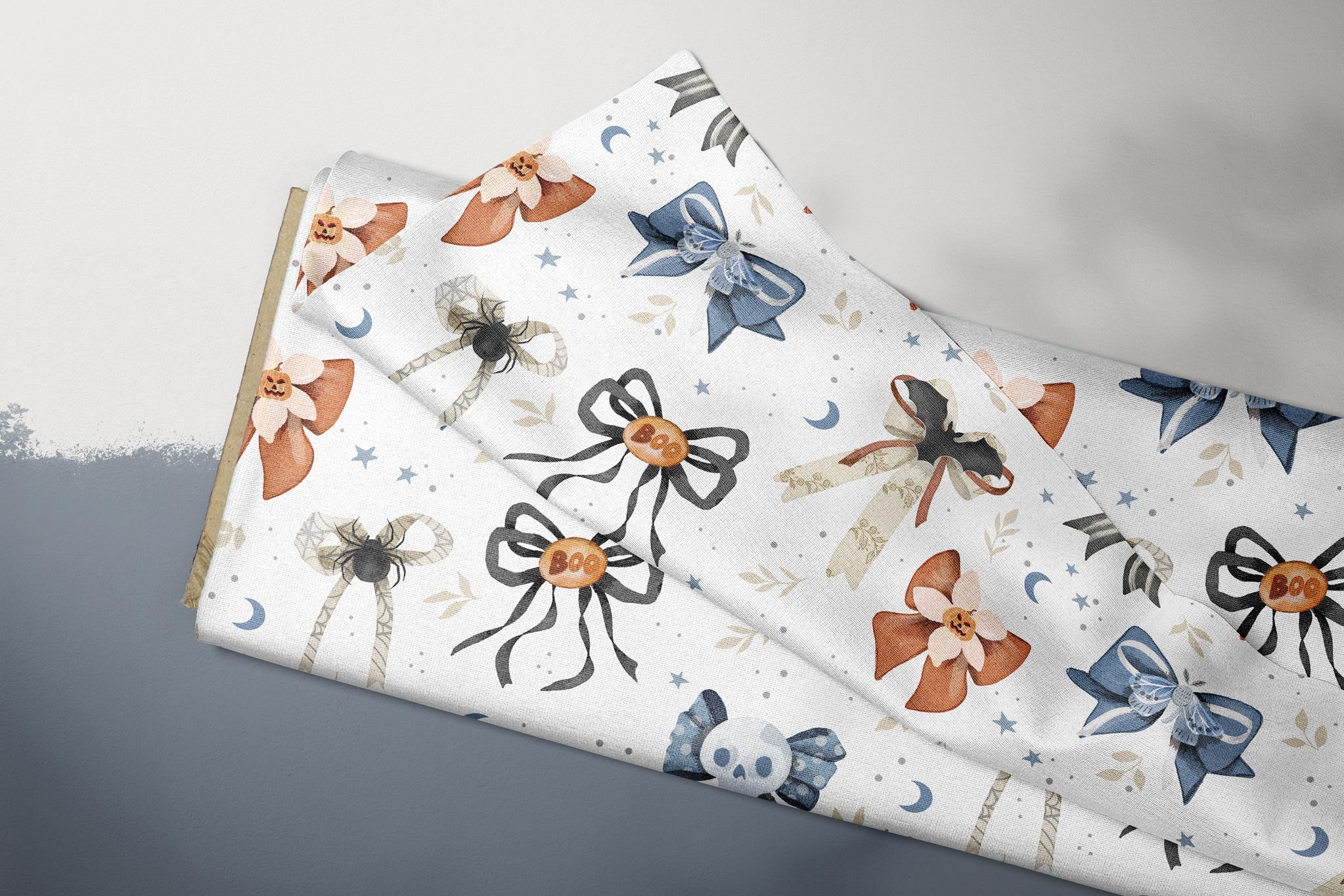 Supersoft Premium BIO French Terry "BoOoTiful Bows" White groß 0,5 m BREIT