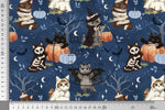Lade das Bild in den Galerie-Viewer, Supersoft Premium French Terry &quot;Halloween Kitty&quot; Night 0,5 m
