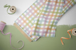 Lade das Bild in den Galerie-Viewer, Supersoft Premium BIO French Terry "Rainbow Snails" Gingham 0,5 m
