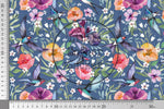 Lade das Bild in den Galerie-Viewer, Premium BIO Jersey &quot;Summer Swallows&quot; indigo 0,5 m
