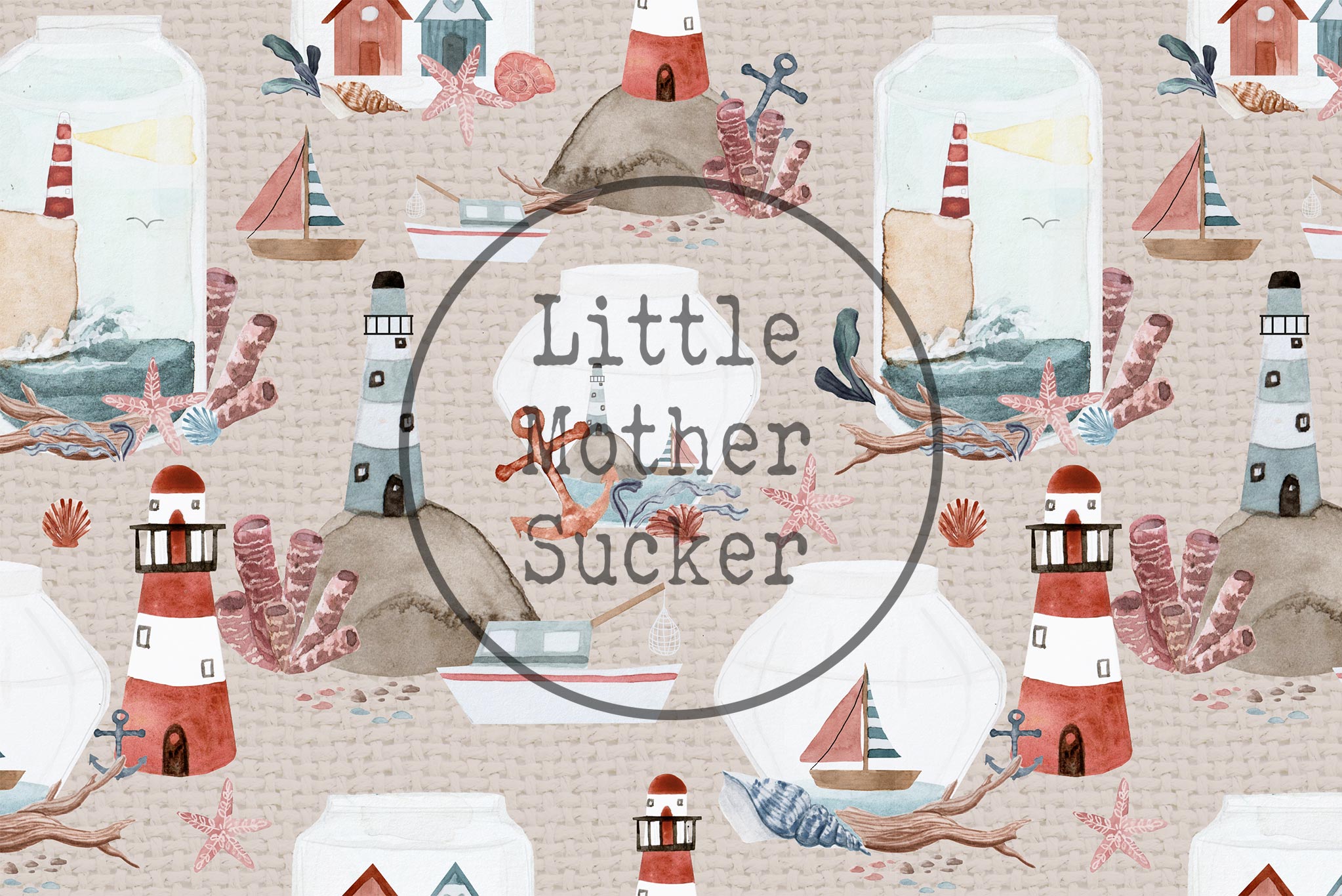 Webware für Bermudashorts "Marine Dreams" Lighthouses 0,5m