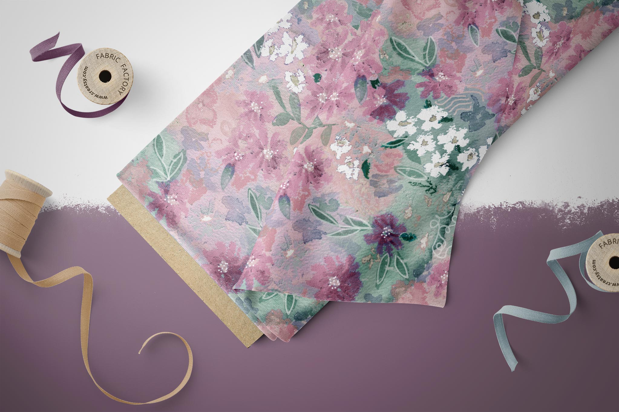 Supersoft Premium French Terry "Matilda" Blumen groß 0,5 m