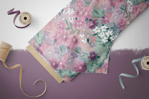 Supersoft Premium French Terry "Matilda" Blumen groß 0,5 m