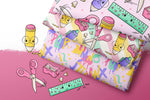 Lade das Bild in den Galerie-Viewer, Premium Jersey "ABCDEFG" Alphabet rosa groß 0,9 m Rest
