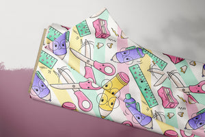 Supersoft Premium French Terry "ABCDEFG" Schreibzeug Streifen groß 0,5 m