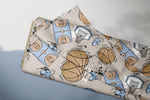 Lade das Bild in den Galerie-Viewer, Supersoft Premium BIO French Terry "Basketballs" groß 0,5 m
