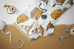 Lade das Bild in den Galerie-Viewer, Supersoft Premium French Terry &quot;Baumeister&quot; gelb groß 0,5 m

