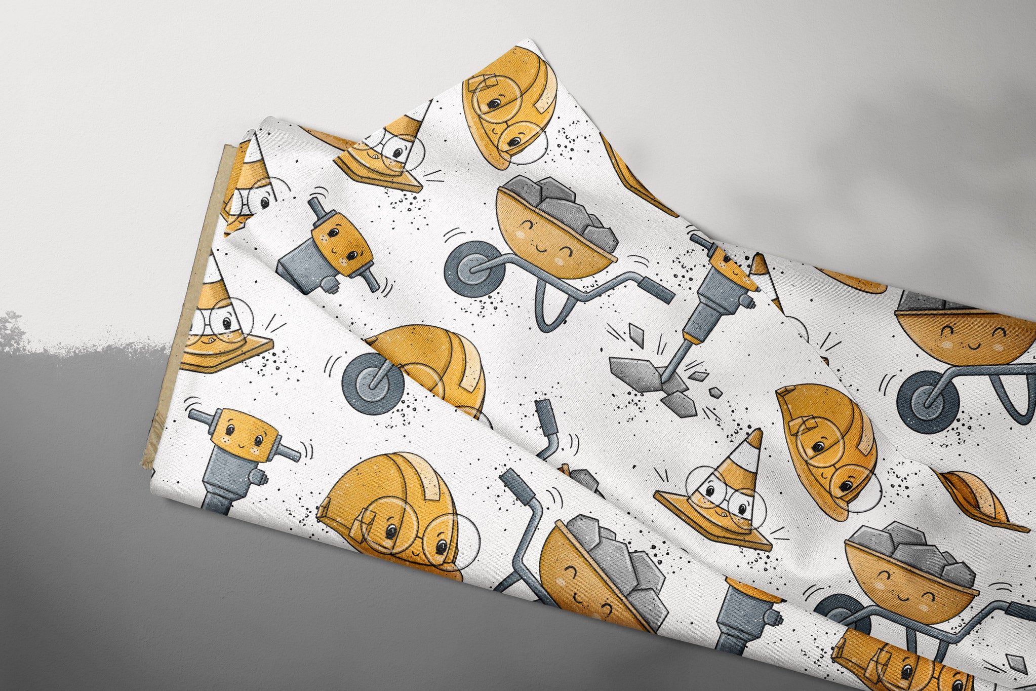 Supersoft Premium French Terry "Baumeister" gelb groß 0,5 m