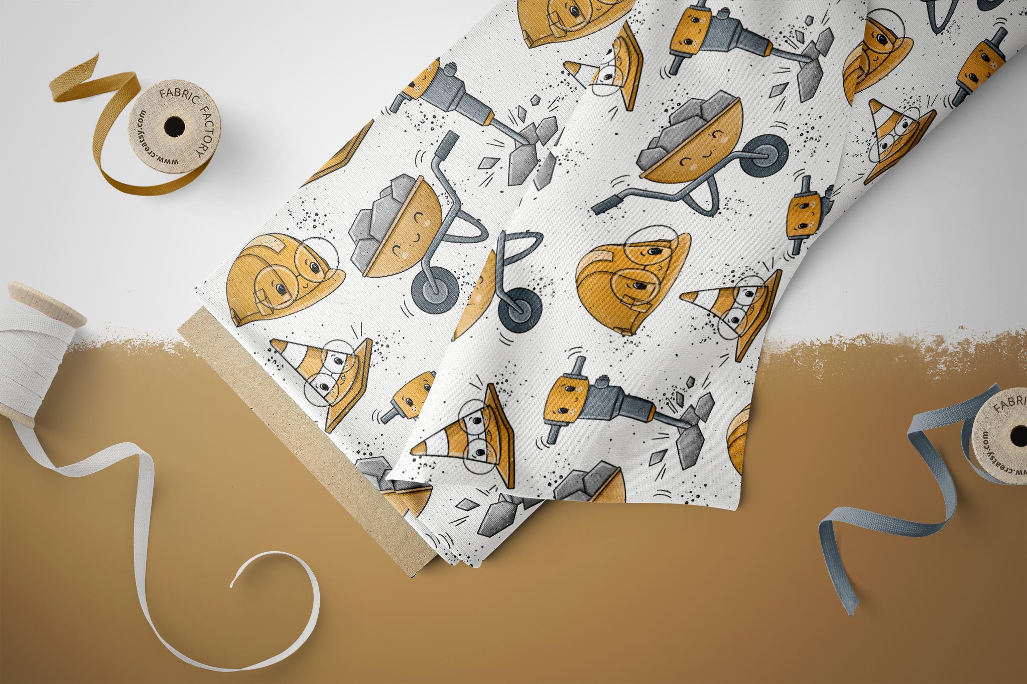 Supersoft Premium BIO French Terry "Baumeister" gelb klein 0,5 m