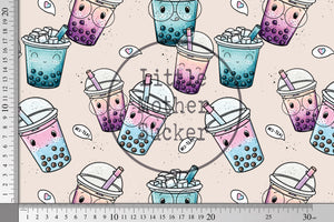 Supersoft Premium French Terry "Bubble Tea" cotton candy klein 0,5 m