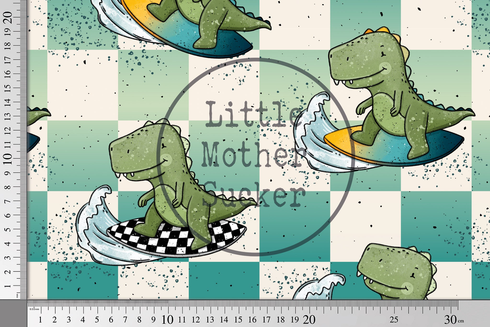 Supersoft Premium Jersey "Dino Surfing" chess groß 0,5 m