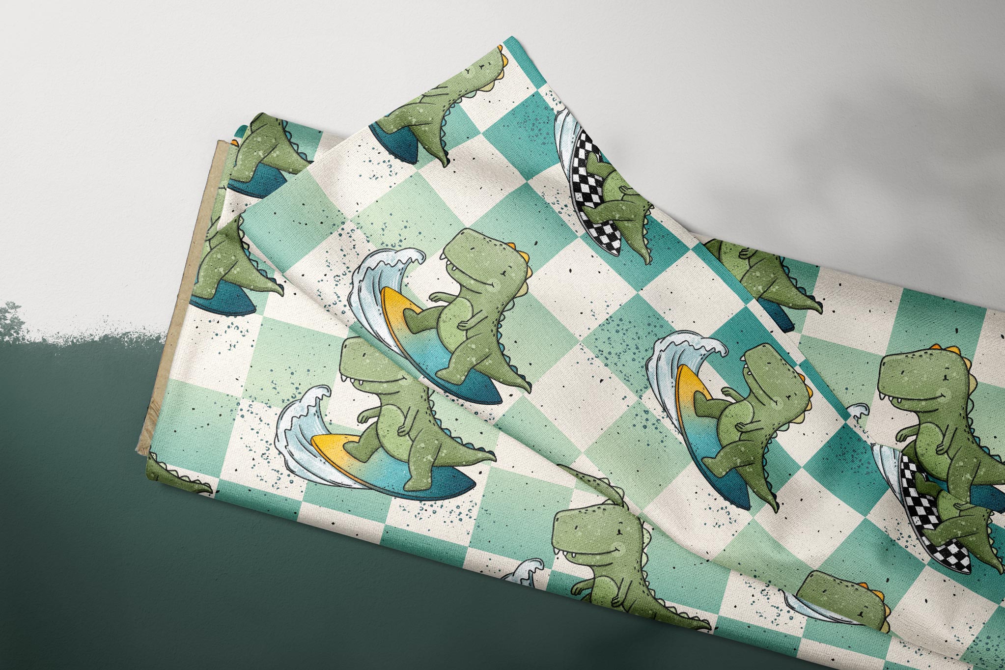 Supersoft Premium Jersey "Dino Surfing" chess groß 0,5 m
