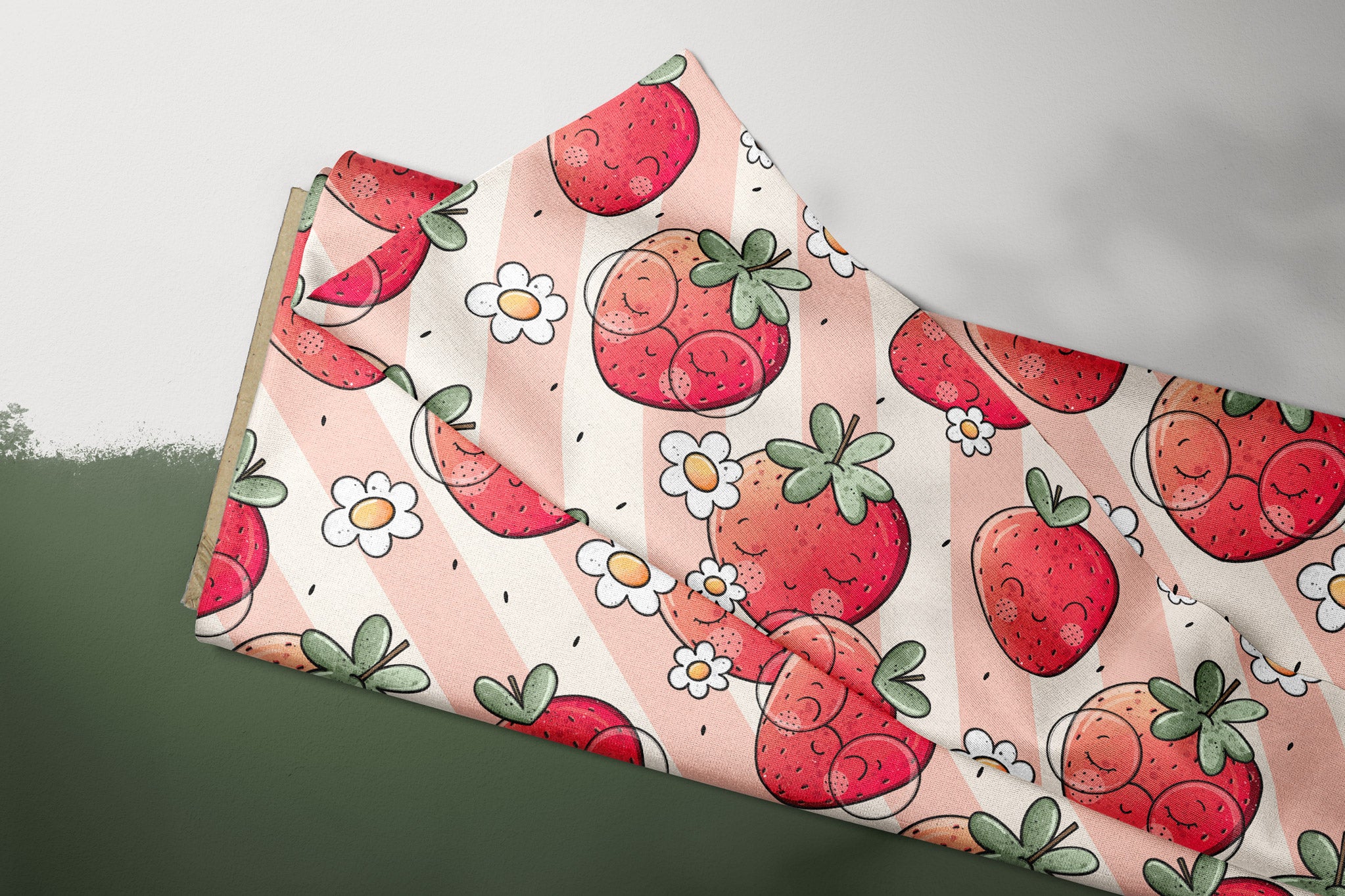 Supersoft Premium Jersey "Erdbeerblümchen" groß 0,5 m