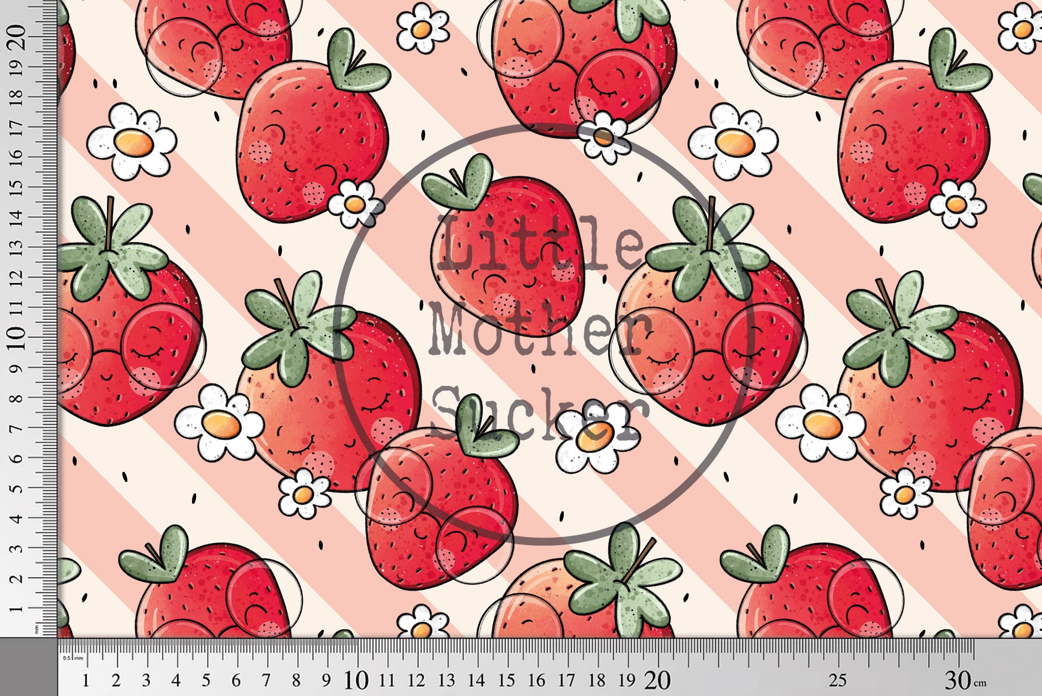 Lycra UV50+ "Erdbeerblümchen" klein 0,35 m Rest