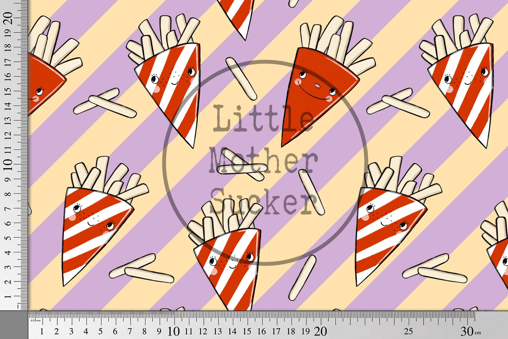 Lycra UV50+ "Fritten" klein 0,5 m