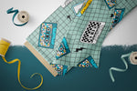 Lade das Bild in den Galerie-Viewer, Supersoft Premium Jersey &quot;Happy Tape&quot; mint groß 0,5 m
