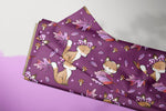 Lade das Bild in den Galerie-Viewer, Supersoft Premium BIO French Terry "Herbstfüchschen" Plum groß 0,5 m
