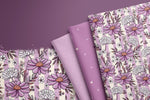 Lade das Bild in den Galerie-Viewer, Supersoft Premium BIO French Terry "Herbstwiese" magenta klein 0,5 m
