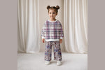 Lade das Bild in den Galerie-Viewer, Supersoft Premium BIO French Terry "Herbstwiese" muted Gingham 0,5 m
