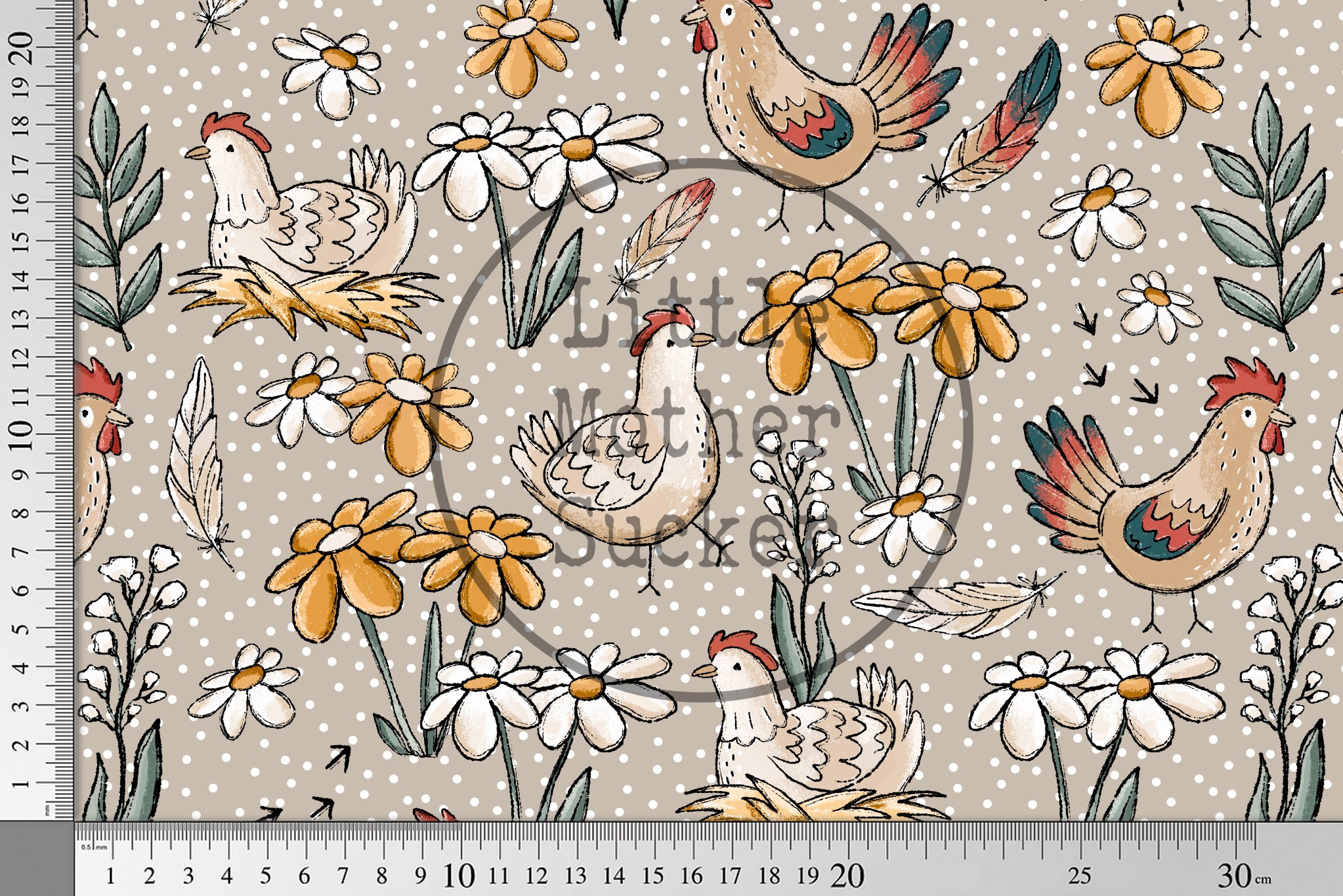 Supersoft Premium BIO Jersey "Hühnertag" dots groß 0,5 m