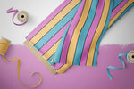 Lade das Bild in den Galerie-Viewer, Supersoft Premium Jersey &quot;Kittycorn&quot; Streifen klein 0,5 m

