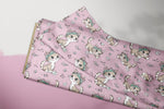 Lade das Bild in den Galerie-Viewer, Supersoft Premium BIO French Terry "Kitty Day" rosa klein 0,5 m
