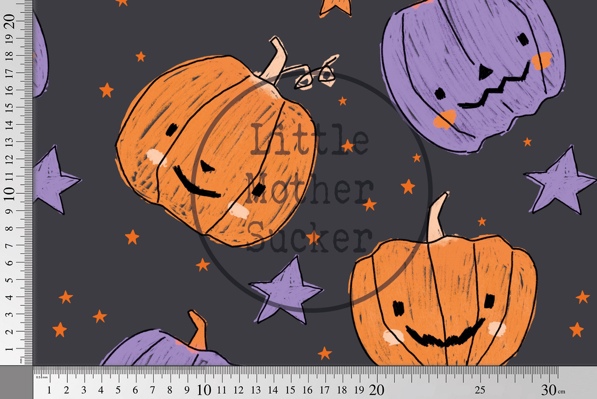 Supersoft Premium BIO French Terry "Kürbis Scratch" groß 0,5 m