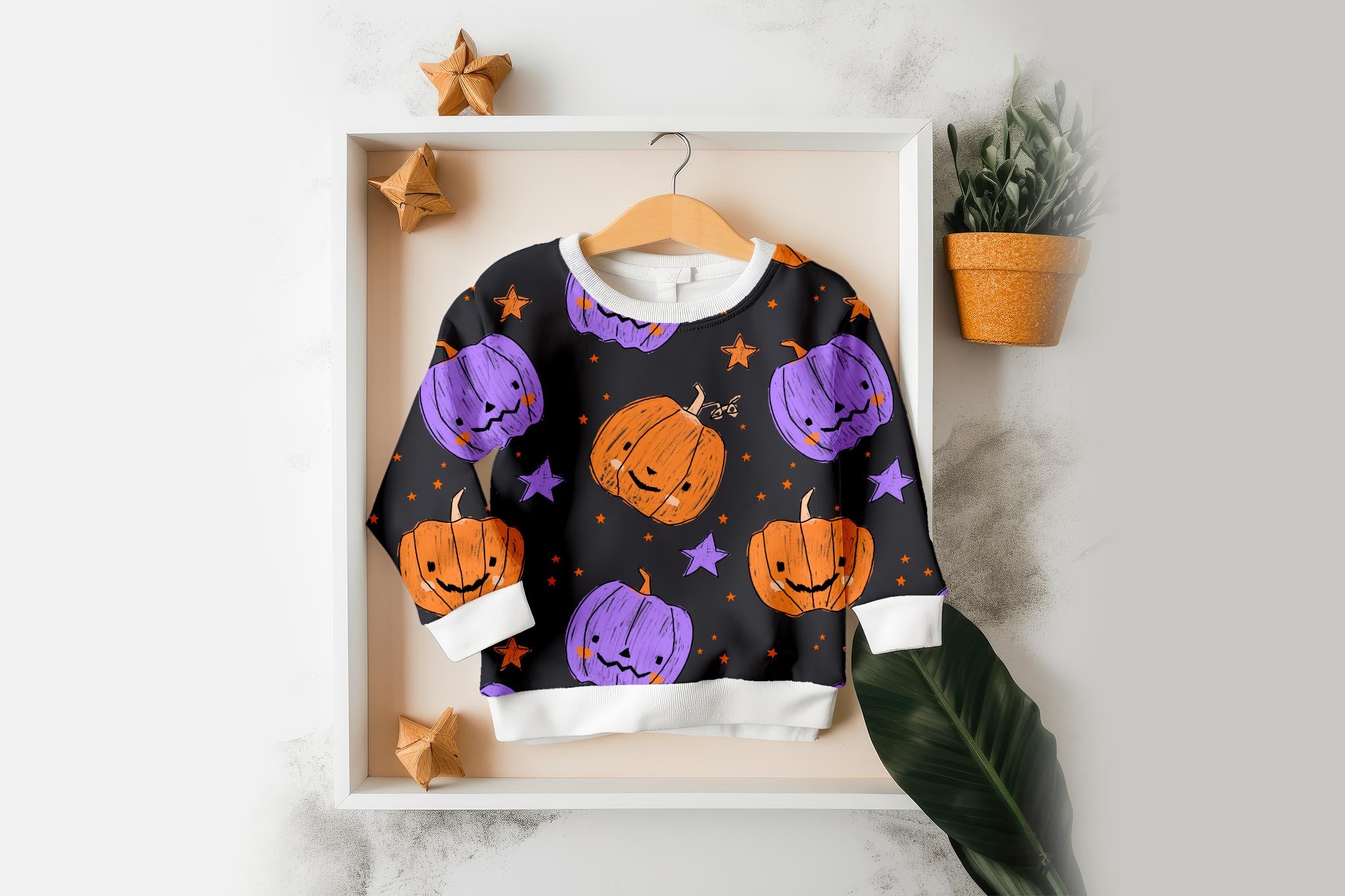 Supersoft Premium BIO French Terry "Kürbis Scratch" groß 0,5 m