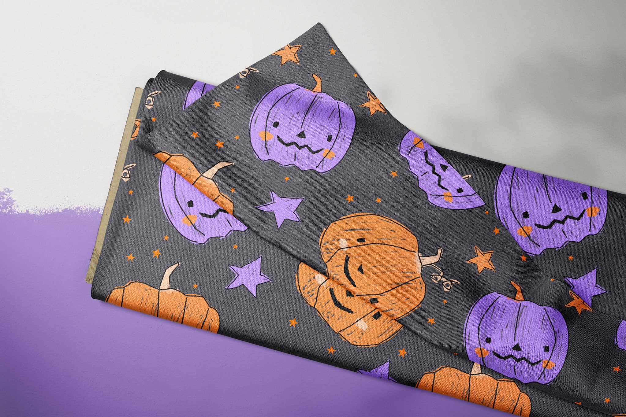 Supersoft Premium BIO French Terry "Kürbis Scratch" groß 0,5 m