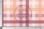 Lade das Bild in den Galerie-Viewer, Supersoft Premium BIO French Terry "Kürbiswiese" mauve Gingham 0,5 m
