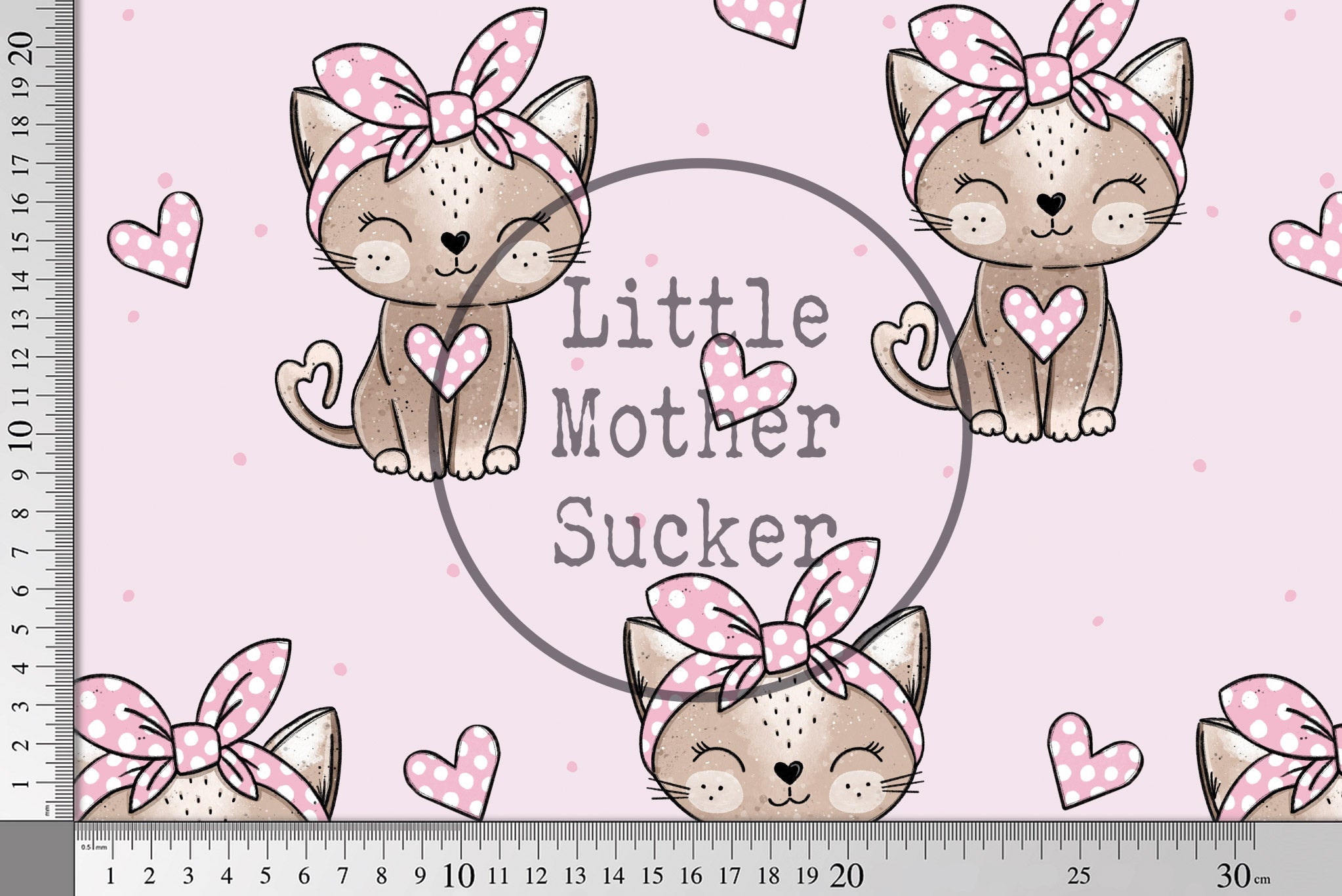 Supersoft Premium French Terry "Leo Kitty Sister" Punkte groß 0,5 m