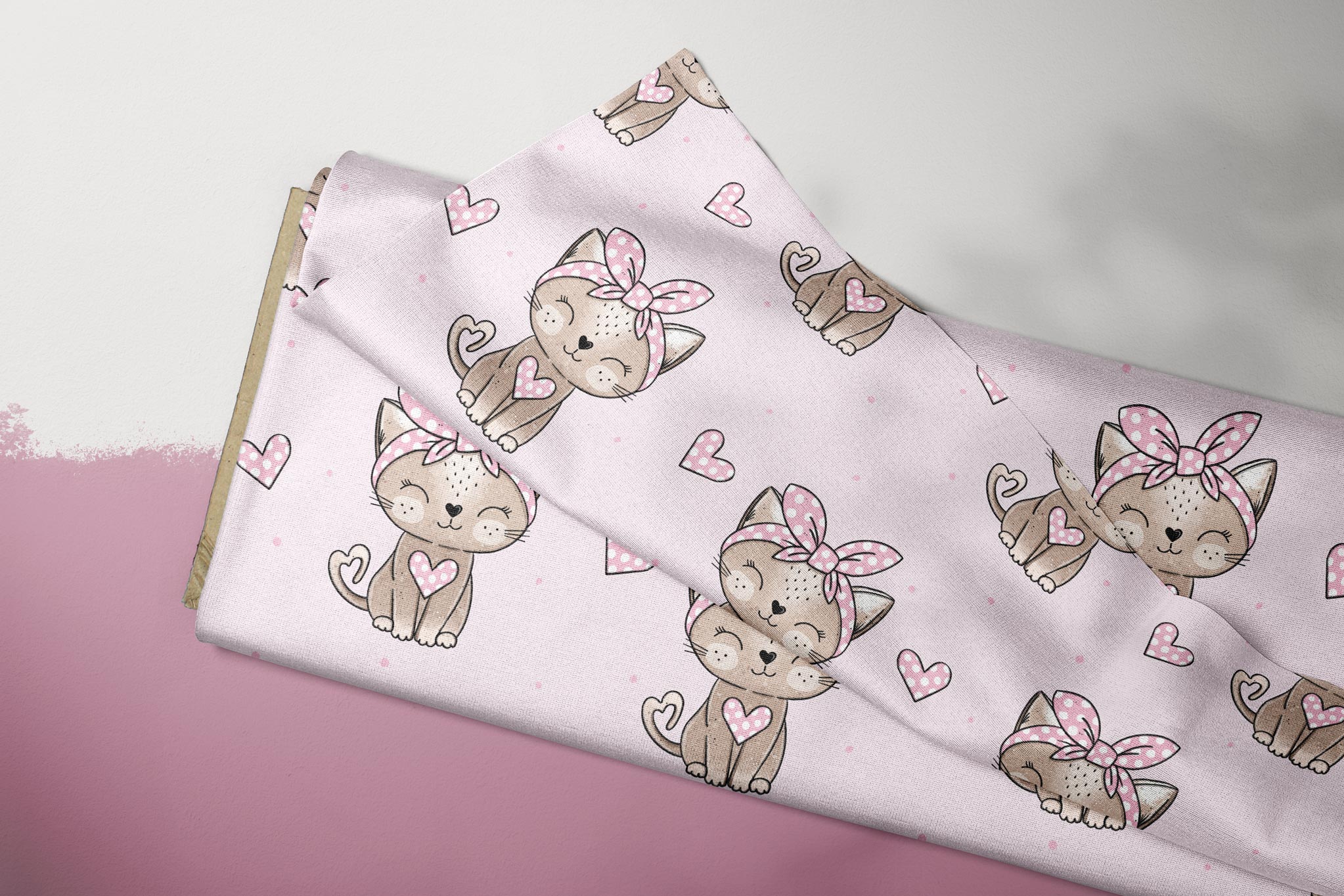 Supersoft Premium French Terry "Leo Kitty Sister" Punkte groß 0,5 m