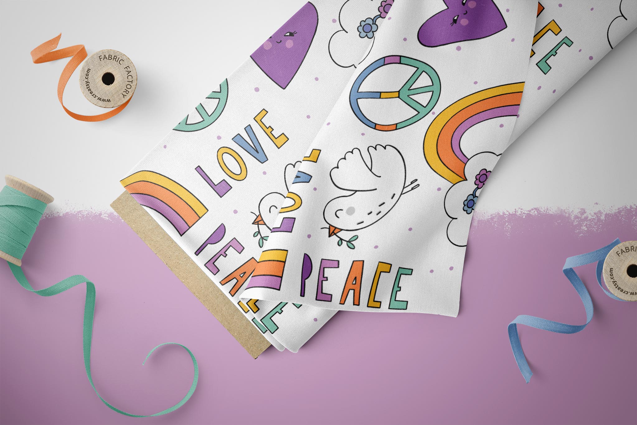 Supersoft Premium Jersey "Love and Peace" groß 0,5 m