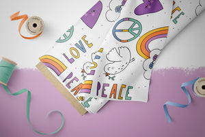 Supersoft Premium Jersey "Love and Peace" groß 0,5 m