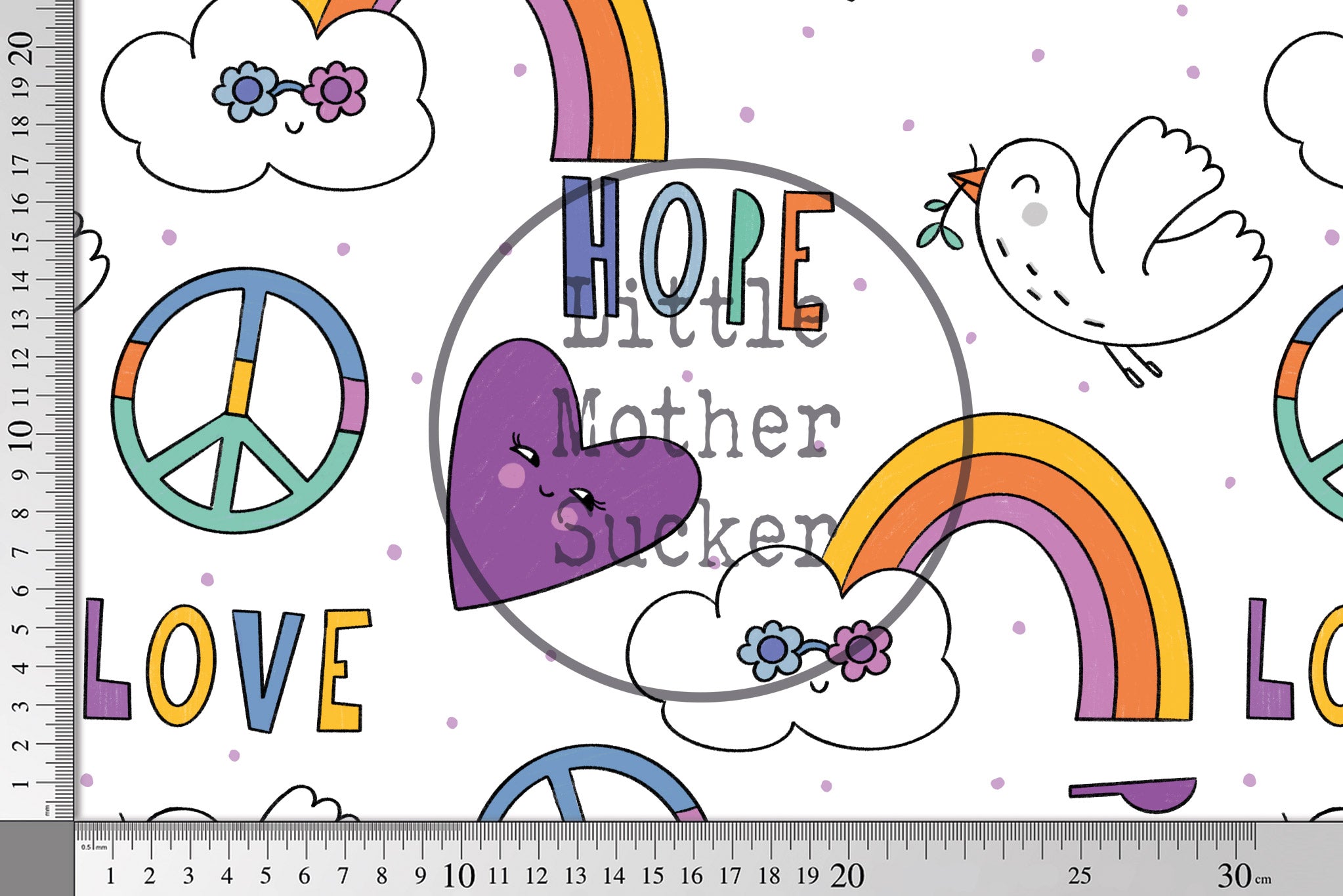 Supersoft Premium Jersey "Love and Peace" groß 0,5 m