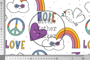Supersoft Premium Jersey "Love and Peace" groß 0,5 m